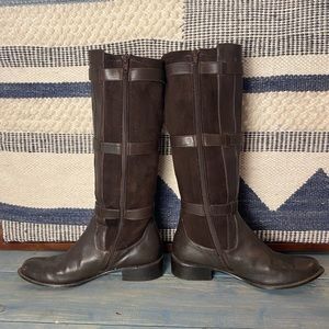 Vaneli Suede Riding Moto Combat Boots